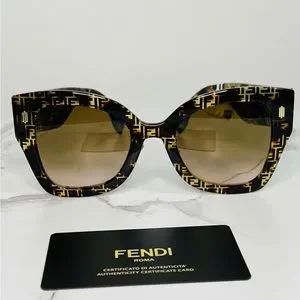 Fendi | Accessories | Fendi F Roma Havana Logo Oversized 